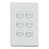 Cable Management & Installation - 4Cabling 4C | Classic 6 Gang Switch 250V 16AX Vertical | Wholesale IT Computer Hadware