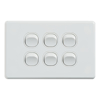 Cable Management & Installation - 4Cabling 4C | Classic 6 Gang Switch 250V 16AX Horizontal 10 Pack with 10 FREE C-Clips | Wholesale IT Computer Hadware