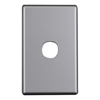 Cable Management & Installation - 4Cabling 4C | Elegant 1 Gang Aluminium Plate Silver Matte | Wholesale IT Computer Hadware