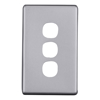 Cable Management & Installation - 4Cabling 4C | Elegant 3 Gang Aluminium Plate Silver Matte | Wholesale IT Computer Hadware