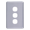 Cable Management & Installation - 4Cabling 4C | Classic 3 Gang Switch Cover  Silver | Wholesale IT Computer Hadware