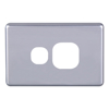 Cable Management & Installation - 4Cabling 4C | Classic Single Power Point Cover Plate Horizontal Silver | Wholesale IT Computer Hadware