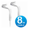 Ubiquiti Other Network Cables - Ubiquiti UniFi Patch Cable 8m White Both End Bendable to 90 Degree RJ45 Ethernet Cable | Wholesale IT Computer Hadware