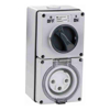 Power Cable Accessories - 4Cabling 4C | Combination Switched socket 3 Round Pin IP66 250V 32A | Wholesale IT Computer Hadware