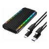 Simplecom 2.5 Portable External Hard Drive Enclosures - Simplecom SE525 NVMe / SATA M.2 SSD USB-C Enclosure with RGB Light USB 3.2 Gen 2 10Gbps | Wholesale IT Computer Hadware