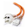ALOGIC Power Cables - ALOGIC 3m Medical Power Cable Aus 3 Pin Mains Plug (Male) to IEC C13 (Female) -Orange | Wholesale IT Computer Hadware