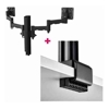 Brackets & Mounting - Atdec AWMS-2-4640 Dual 18.11" Monitor Arms on 15.75" Post and C Clamp Desk Fixing Black | Wholesale IT Computer Hadware