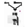 Brackets & Mounting - Atdec AWMS-2-D13 Dual 27" Dynamic Monitor Arms on 5.3" Postand Heavy-Duty F Clamp Desk | Wholesale IT Computer Hadware