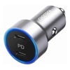 Choetech Phone & Tablet Car Chargers - Choetech C0054-SL Dual Port PD 40W USB-C Car Charger Adapter Silver | Wholesale IT Computer Hadware