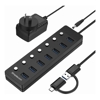 USB 3.0 Cables - Simplecom CH375C USB-A and USB-C to 7-Port USB 3.0 Hub 5Gbps Individual Switches and | Wholesale IT Computer Hadware