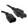 4Cabling Power Cables - 4Cabling 0.5m IEC C14 to C15 High Temperature Extension Cable | Black | Wholesale IT Computer Hadware