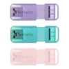 USB 2.0 Flash Drives - Verbatim Pop-Up 32GB USB 2.0 Triple Pack Assorted Pastel Colours Aqua Pink Purple 66760 | Wholesale IT Computer Hadware