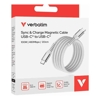 USB Type-C / 3.1 Cables - Verbatim Sync  Charge USB C to USB C 100W Magnetic 120 cm Grey | Wholesale IT Computer Hadware