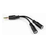Audio Adapters - Comsol 10CM 3.5MM STEREO MALE TO 2 X 3.5MM STEREO FEMALE CABLE | Wholesale IT Computer Hadware