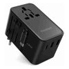 Choetech Other Accessories - Choetech PD5020 35W EU/US/AUS/UK Travel Adapter with Built-in USB-C Cable Black | Wholesale IT Computer Hadware