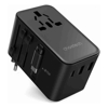 Choetech Other Accessories - Choetech PD5022 70W EU/US/AUS/UK Travel Adapter with Built-in USB-C Cable Black | Wholesale IT Computer Hadware