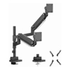 Brackets & Mounting - Brateck LDT80-C024P Matte Black Super Heavy-Duty Pole-Mounted Gas Spring Dual Monitor | Wholesale IT Computer Hadware