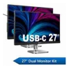Monitors - Philips 27" Business Dual Monitor Docking Kit 1x 27" QHD Business Monitors & 1x 27" QHD | Wholesale IT Computer Hadware