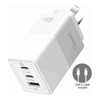 Just You PC - Just You PC Oxhorn 65W GaN Type C fast Charger 3 Port 2xUSB-C 1xUSB-A PD3.0 QC4.0 PPS | Wholesale IT Computer Hadware