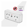 Generic Powerboards - Sansai Surged Protected Double Adaptor Left Side Active Indicator 10A 240V AC | Wholesale IT Computer Hadware