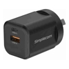 Simplecom - Simplecom CU235 Dual Port PD 35W Fast Wall Charger USB-C + USB-A for Phone Tablet | Wholesale IT Computer Hadware