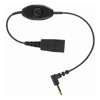 Jabra Headphone & Headset Accessories - Jabra QD to 3.5MM STRAIGHT CORD WITH PUSH to TALK FOR QD HEADSETS | Wholesale IT Computer Hadware